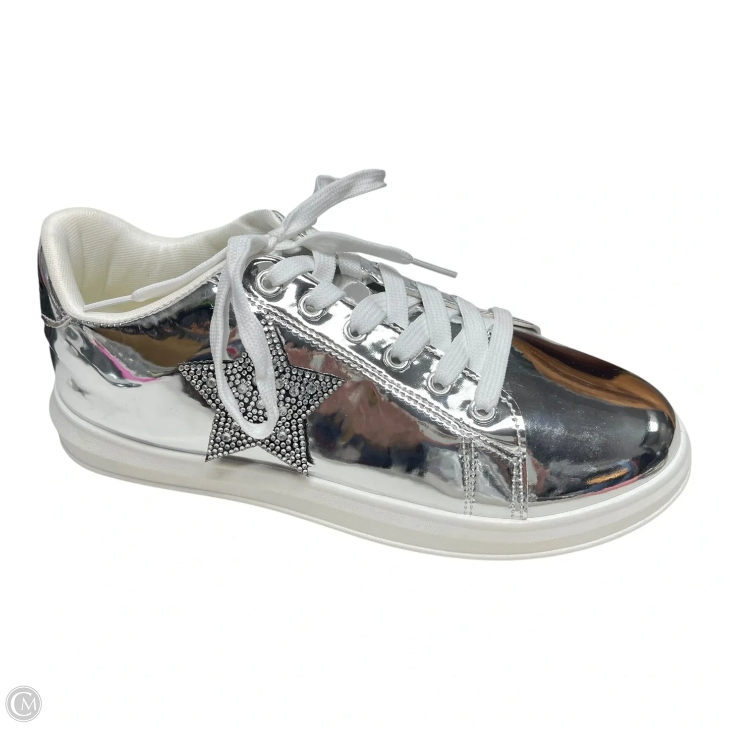 Shoes Sneakers By Bamboo In Silver, Size: 8.5