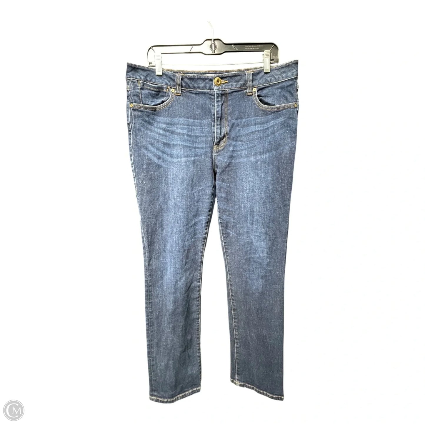 Jeans Straight By Cabi In Blue Denim, Size: 14