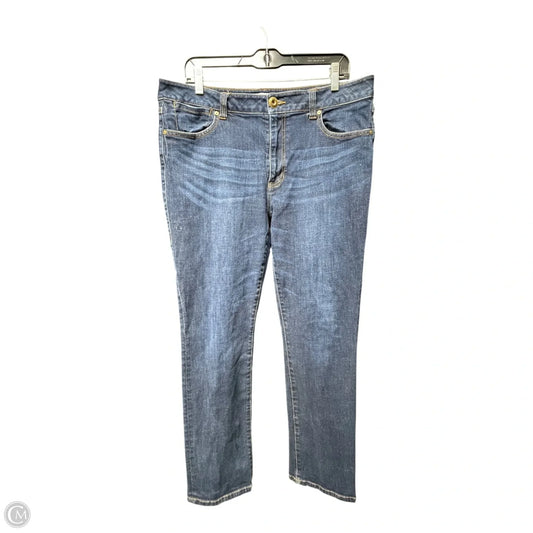 Jeans Straight By Cabi In Blue Denim, Size: 14