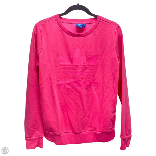 Athletic Sweatshirt Crewneck By Adidas In Pink, Size: S