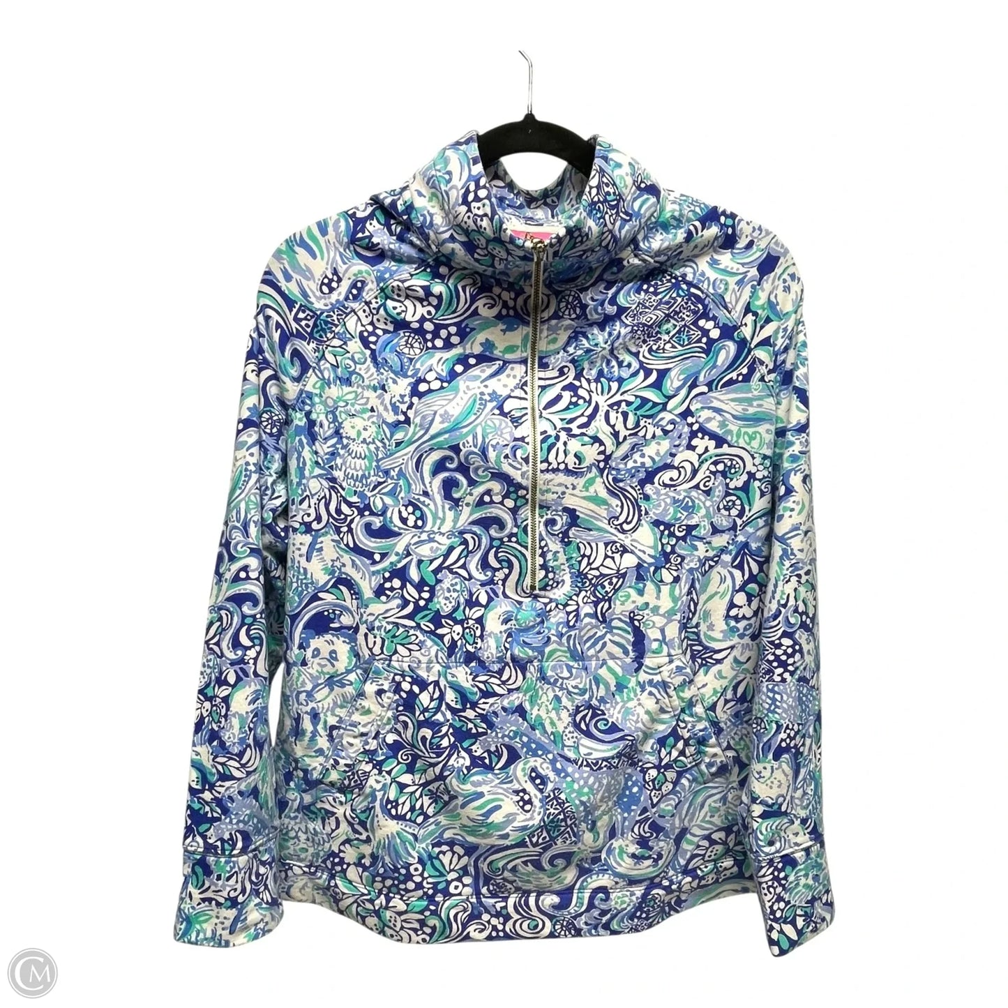 Sweatshirt Designer By Lilly Pulitzer In Blue & Green, Size: M