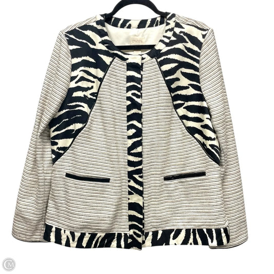 Blazer By Chicos In Zebra Print, Size: L