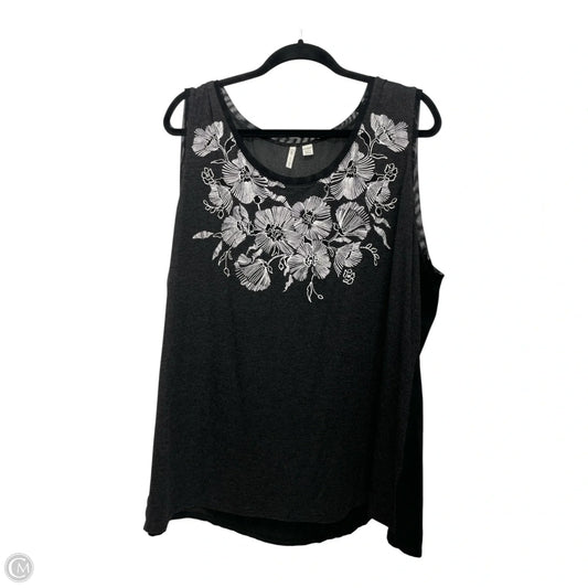 Top Sleeveless By Cato In Floral Print, Size: 3x