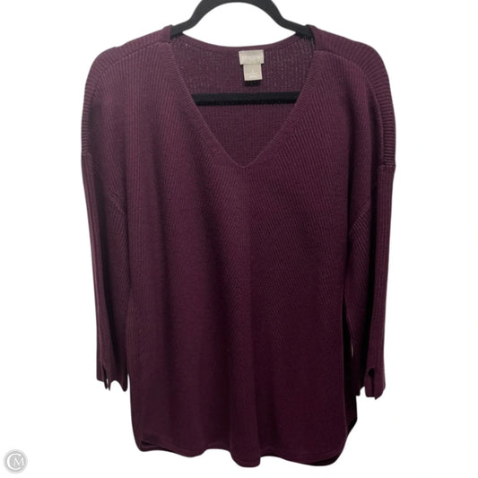 Sweater By Chicos In Purple, Size: Xl
