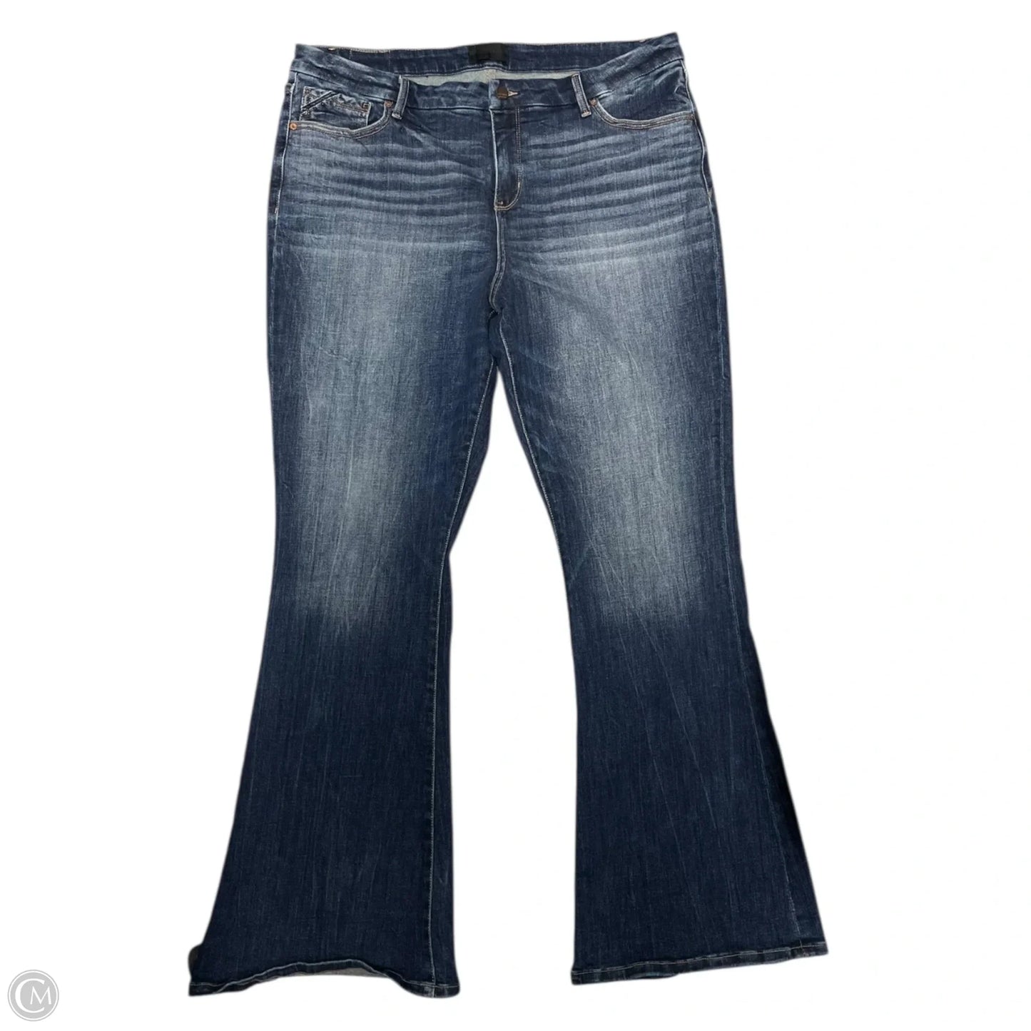 Jeans Flared By Buckle Black In Blue Denim, Size: 3x