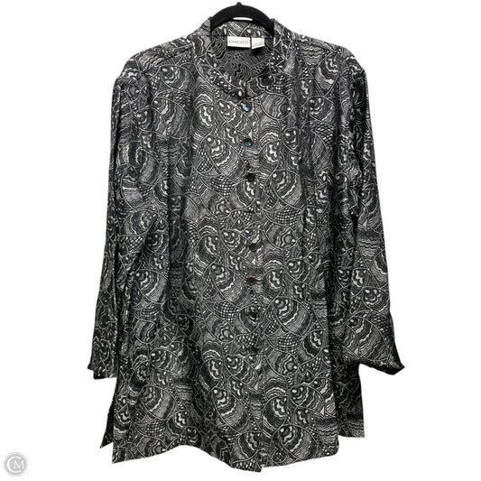 Blazer By Chicos In Black & White, Size: Xl