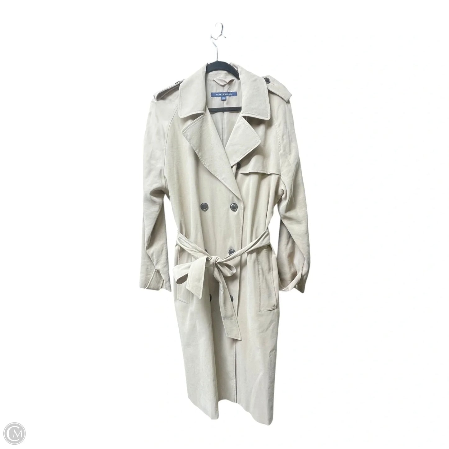 Coat Trench Coat By Tommy Hilfiger In Tan, Size: L