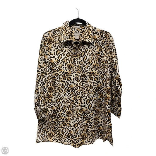 Top Long Sleeve By Chicos In Animal Print, Size: M