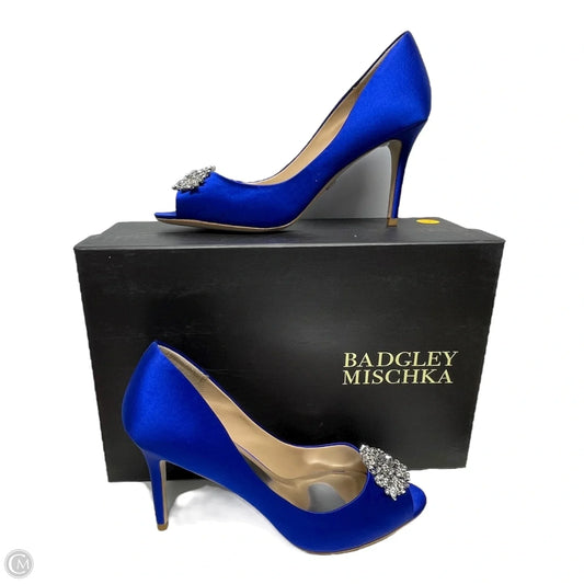 Shoes Heels Stiletto By Badgley Mischka In Blue & Silver, Size: 6.5
