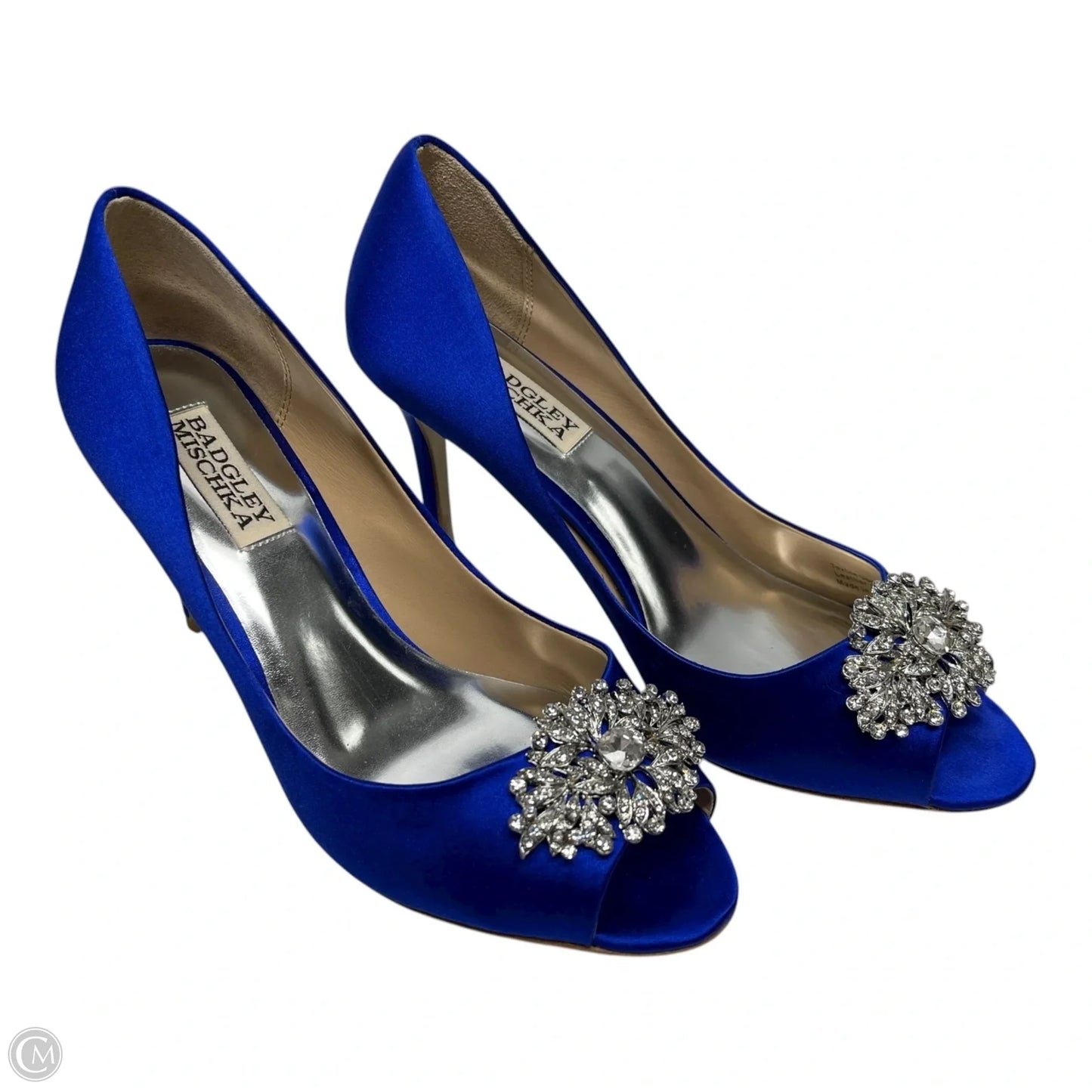 Shoes Heels Stiletto By Badgley Mischka In Blue & Silver, Size: 6.5