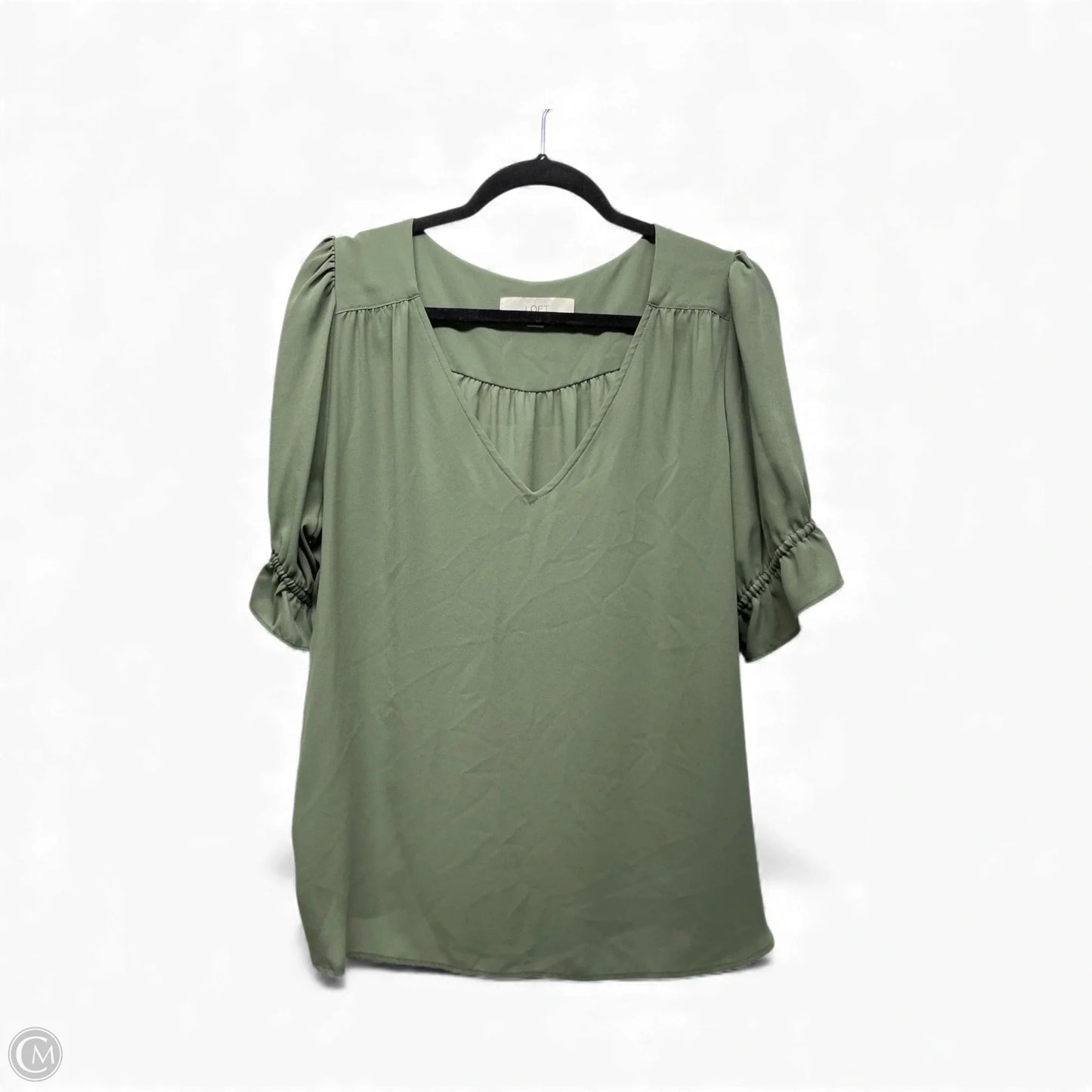Top Short Sleeve By Loft In Green, Size: L