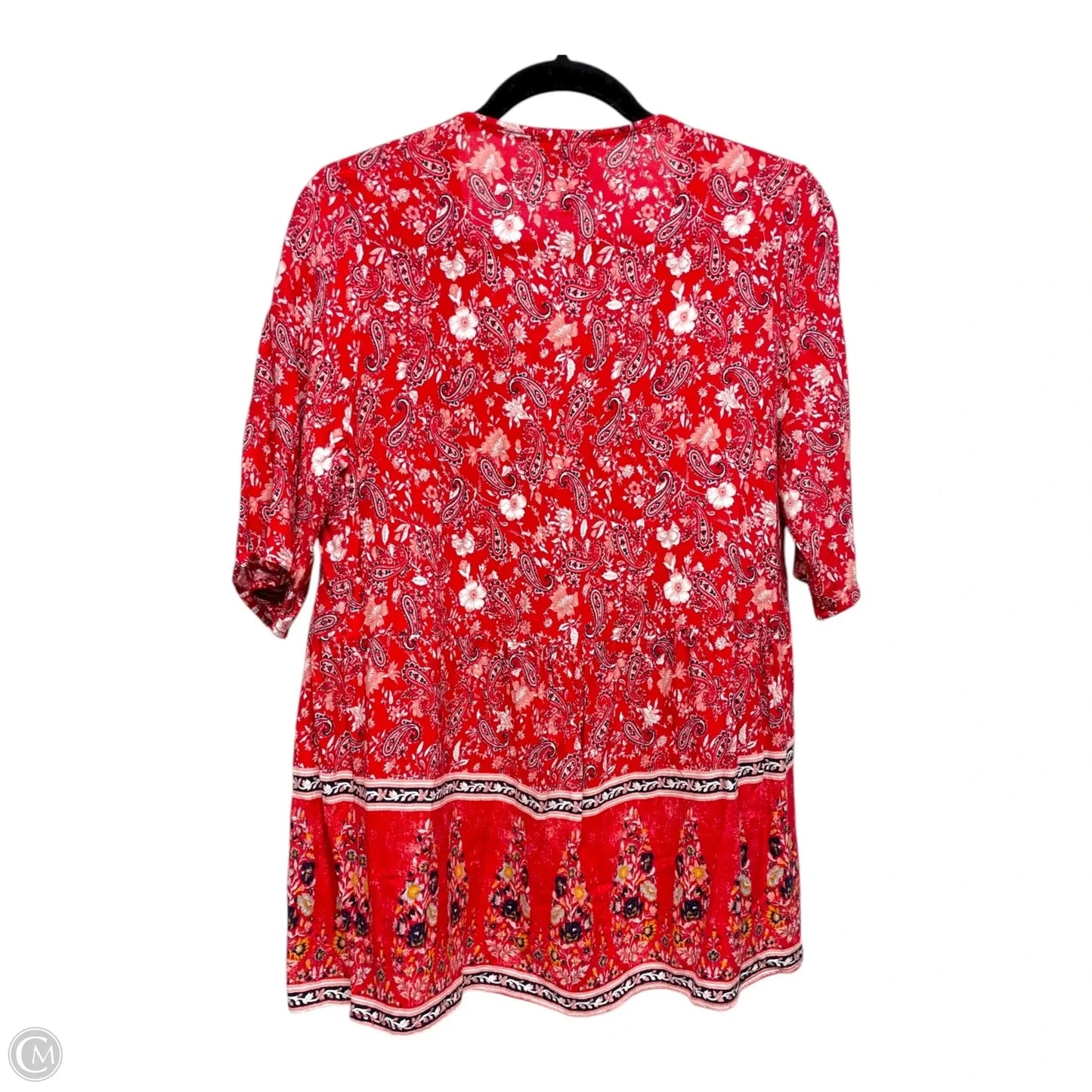 Top Short Sleeve By Knox Rose In Paisley Print, Size: L