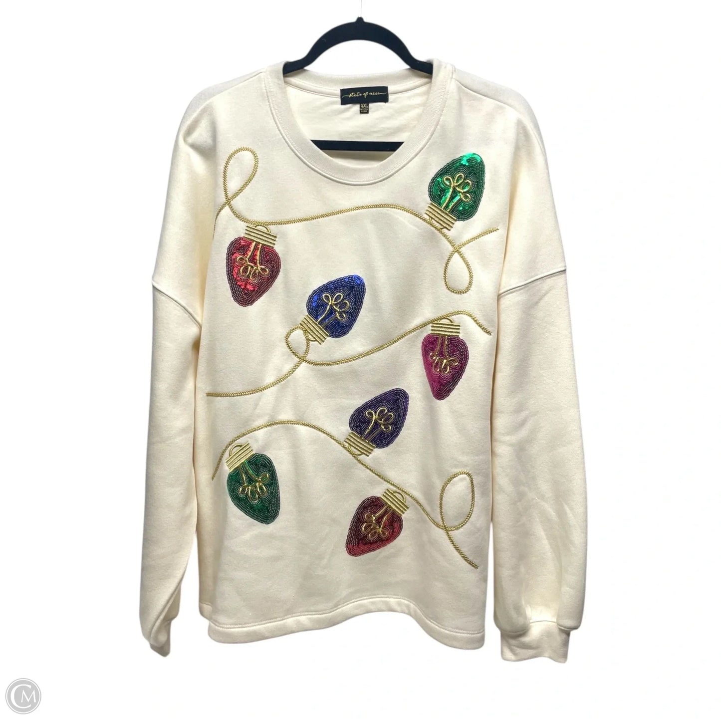 Sweatshirt Crewneck By State Of Mine In Cream, Size: Xxl