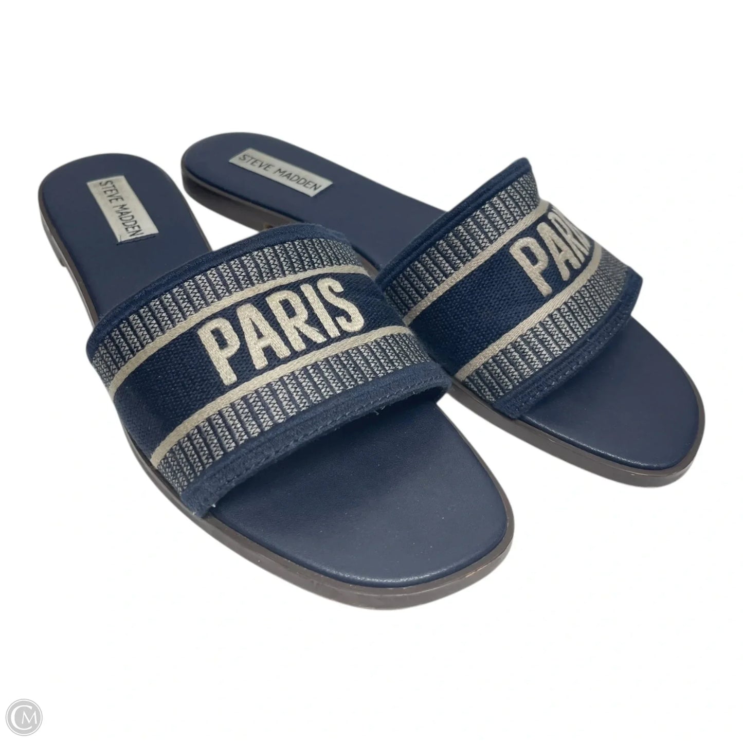 Sandals Flats By Steve Madden In Navy, Size: 8