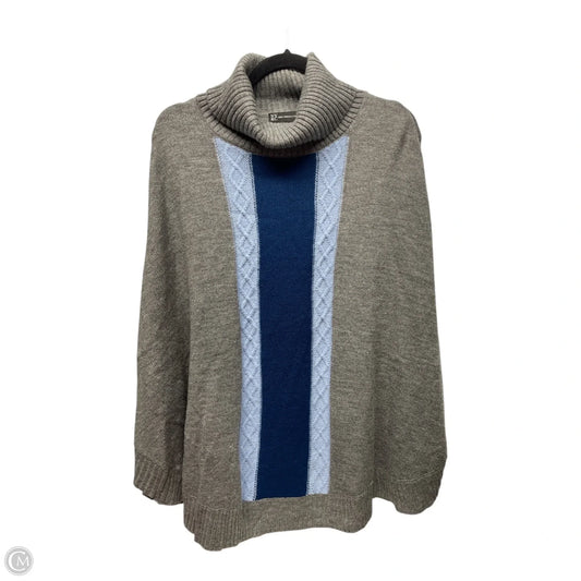 Poncho By New York And Co In Blue & Grey, Size: Xl
