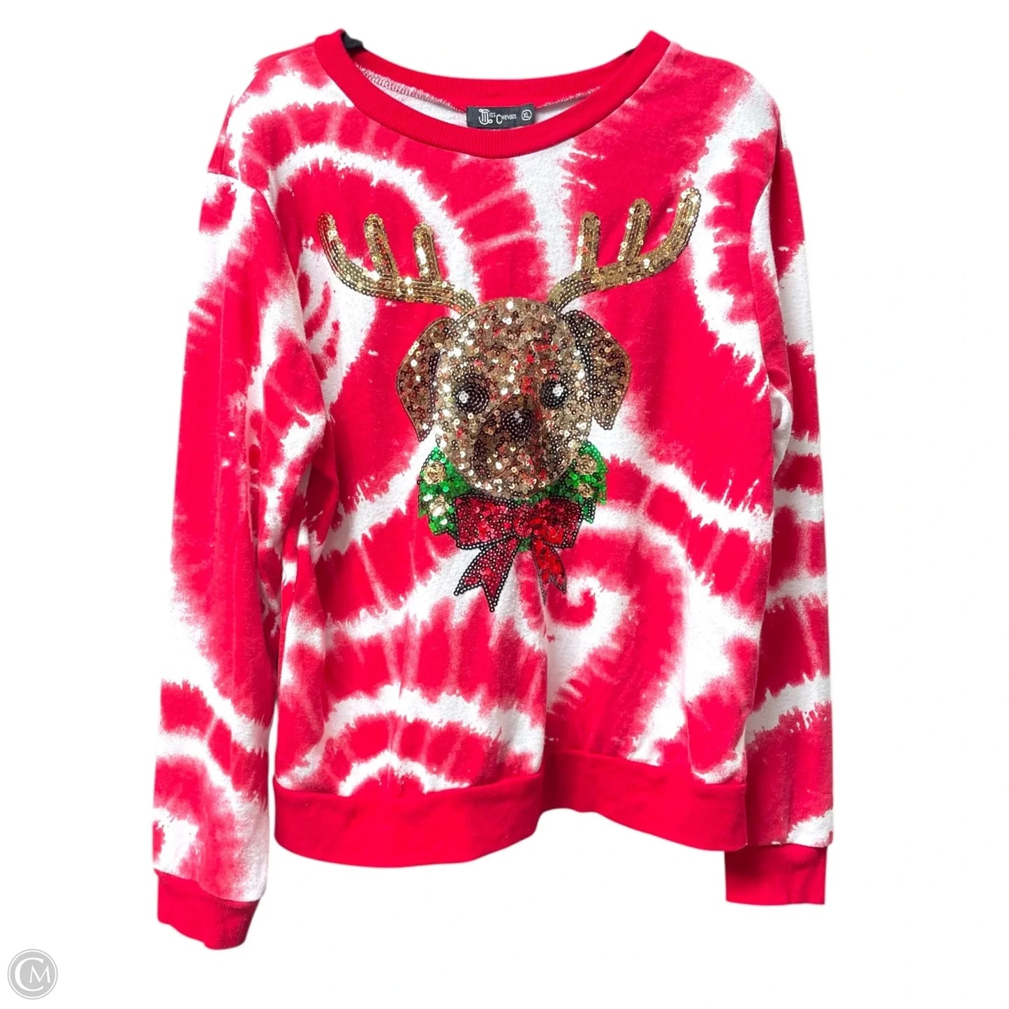 Sweatshirt Crewneck By Miss Chievous In Red & White, Size: Xl