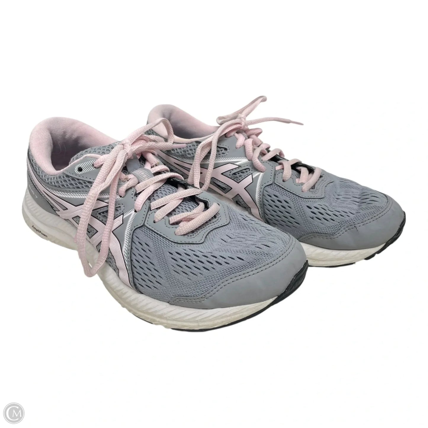Shoes Sneakers By Asics In Grey & Pink, Size: 8