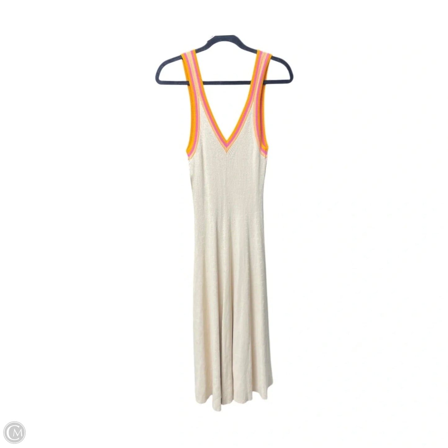 Dress Designer By Sandro In Cream & Orange, Size: L