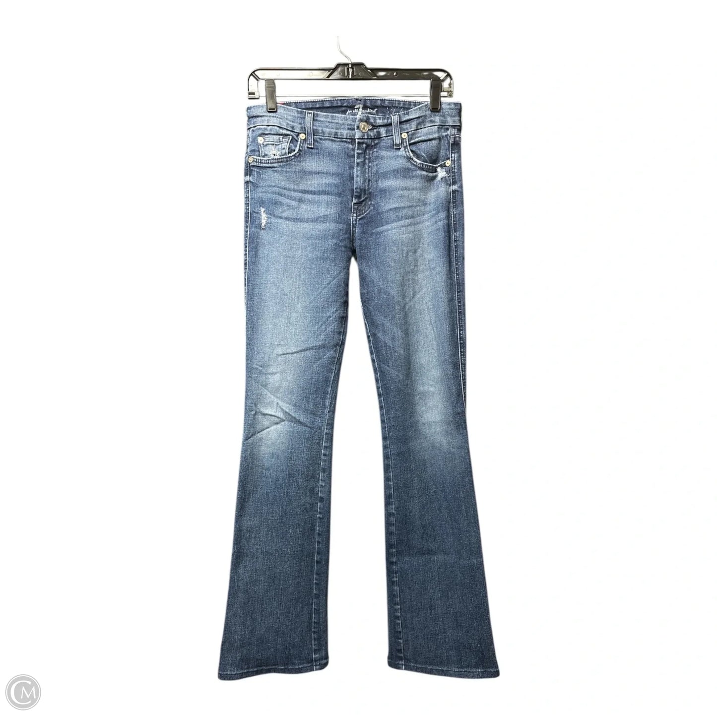 Jeans Boot Cut By 7 For All Mankind In Blue Denim, Size: 6