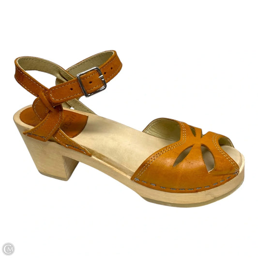 Shoes Heels Block By Cmc In Orange & Tan, Size: 6.5