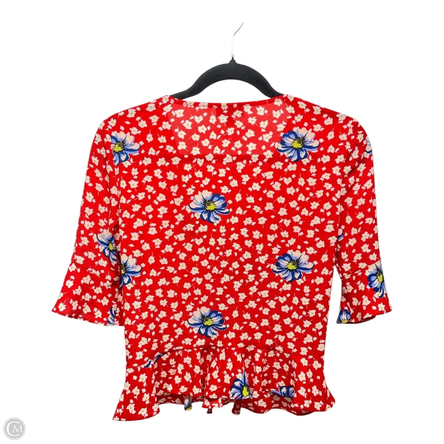 Top Short Sleeve By Topshop In Floral Print, Size: S