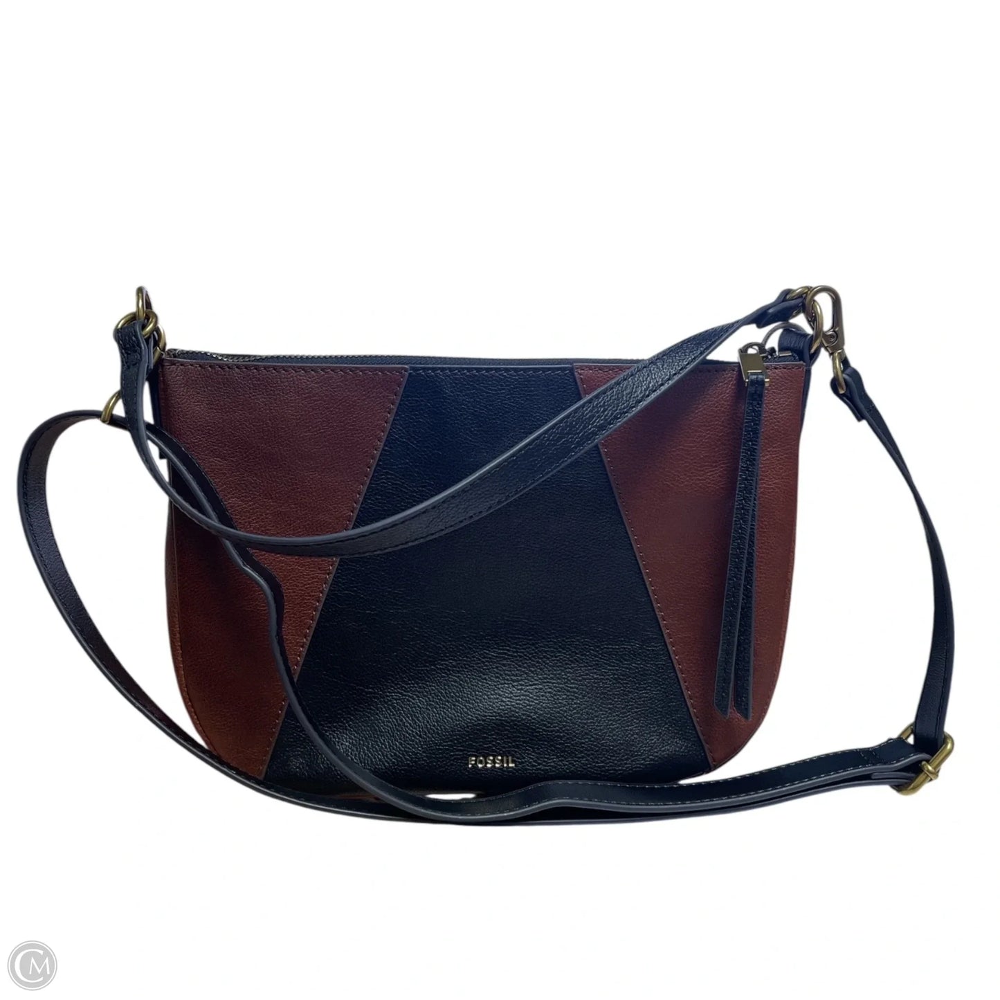 Handbag Leather By Fossil, Size: Small