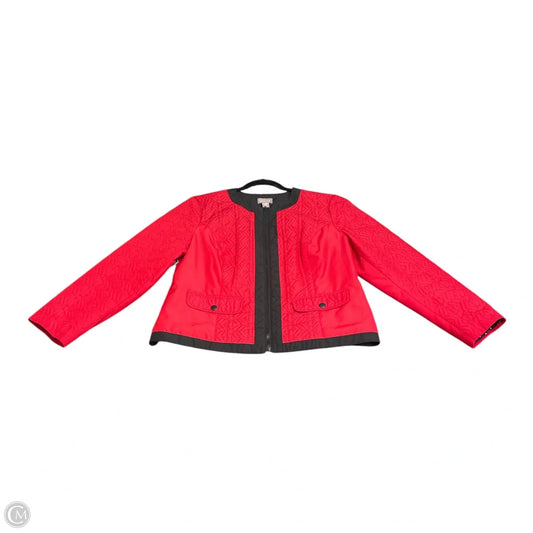 Jacket Puffer & Quilted By Chicos In Red, Size: L