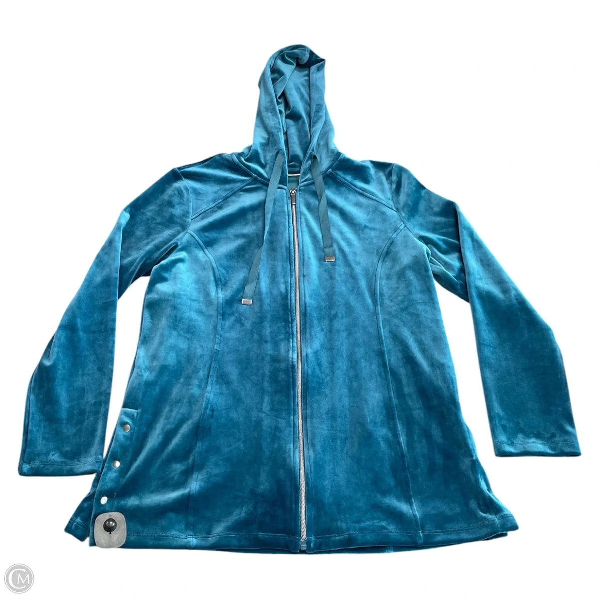 Athletic Jacket By Chicos In Teal, Size: M