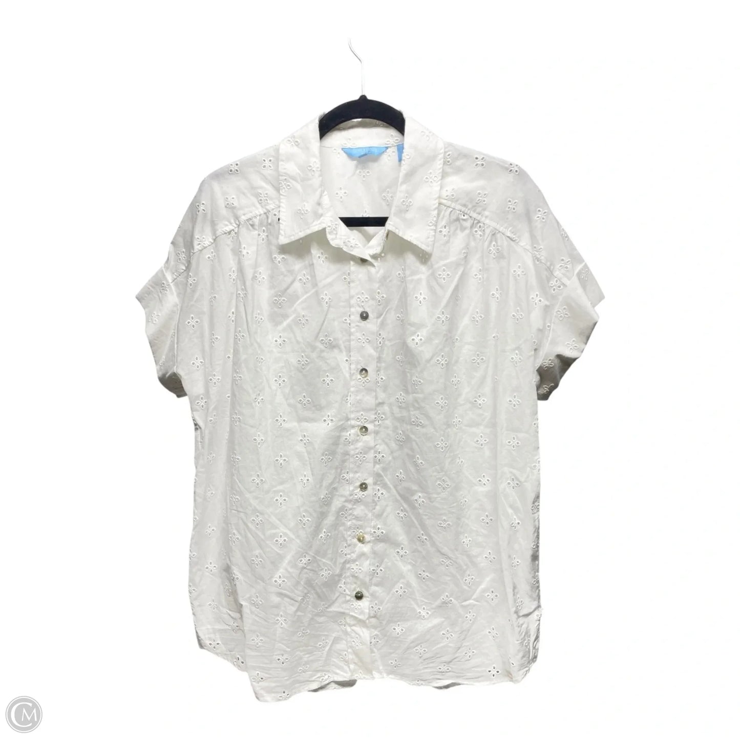 Top Short Sleeve By Draper James In White, Size: M