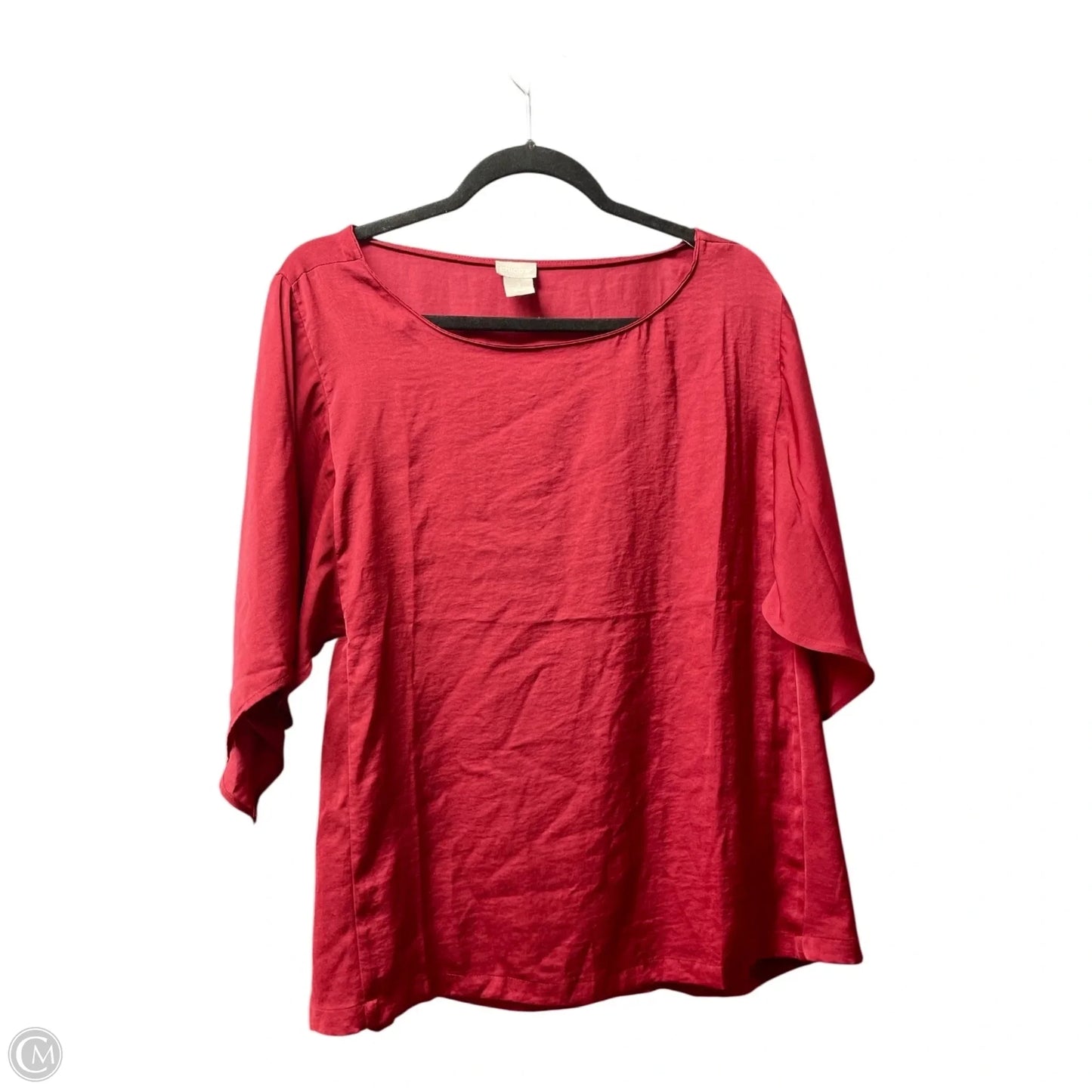 Blouse 3/4 Sleeve By Chicos In Red, Size: L