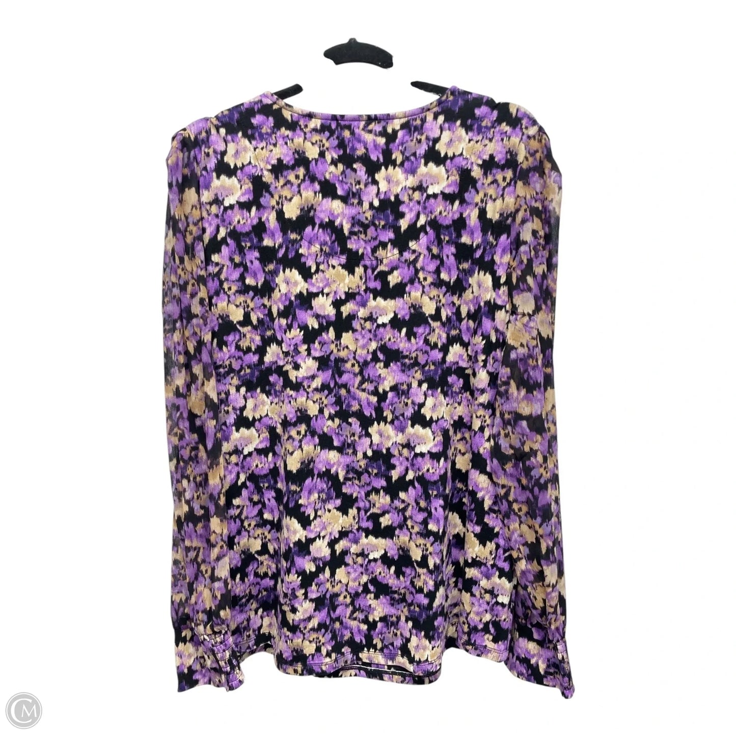 Top Long Sleeve By Chicos In Purple & Tan, Size: Xl