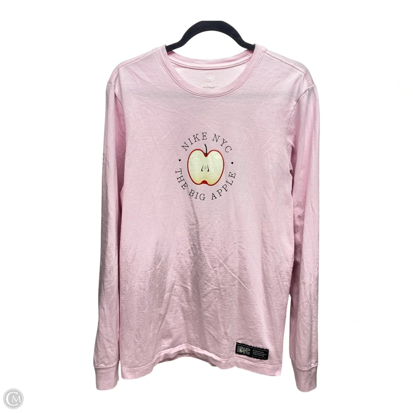 Athletic Top Long Sleeve Crewneck By Nike Apparel In Pink, Size: S