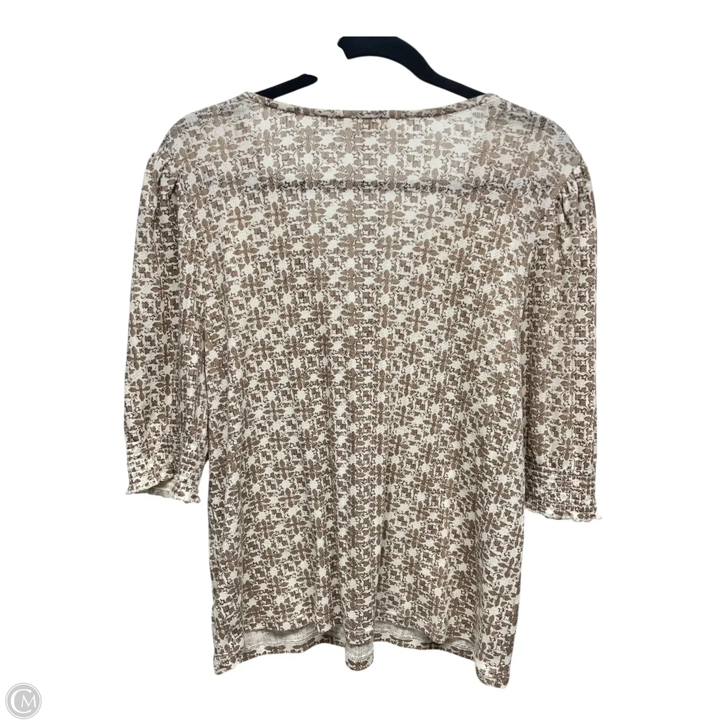 Top Short Sleeve By Lucky Brand In Brown & Tan, Size: Xl