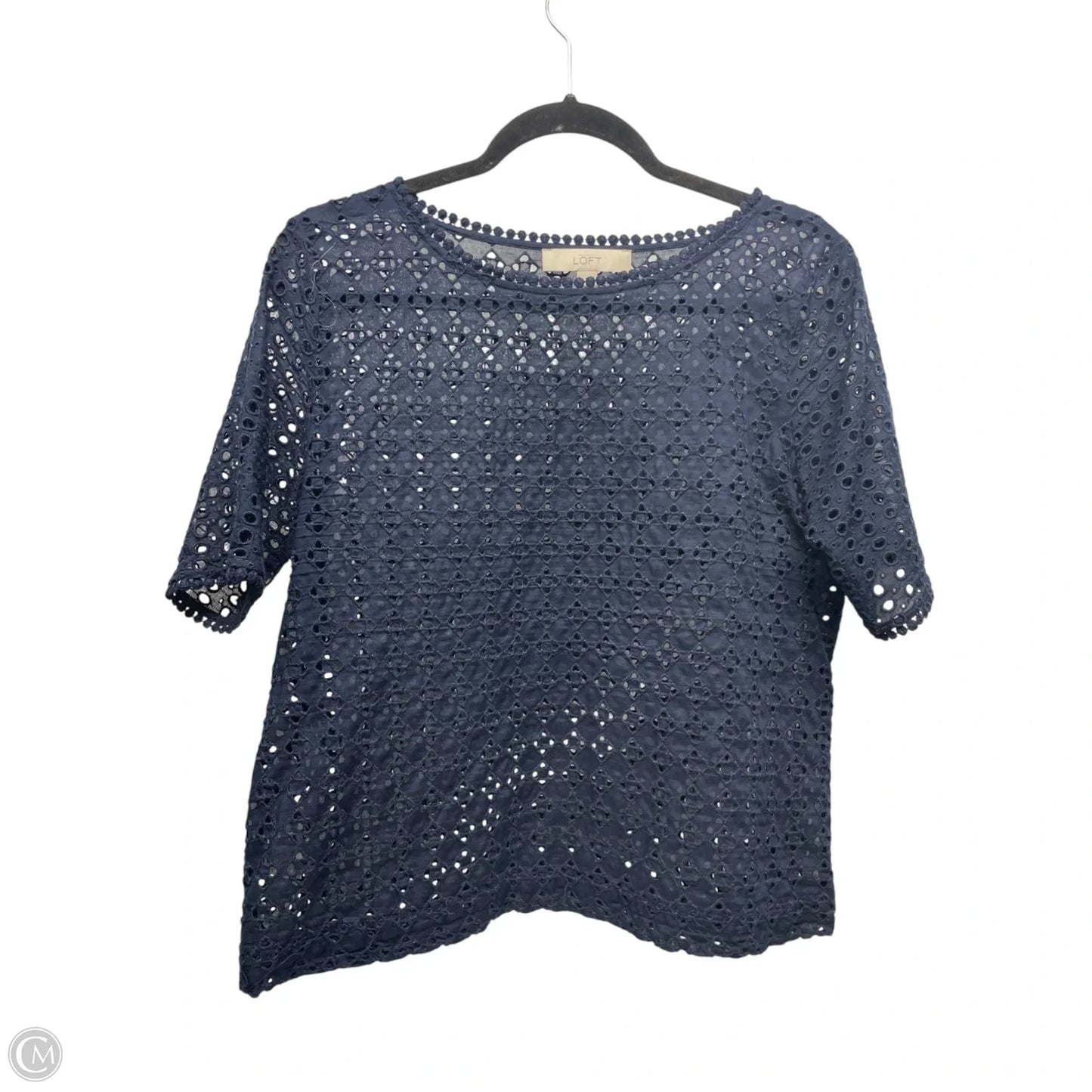 Top Short Sleeve By Loft In Navy, Size: Xs