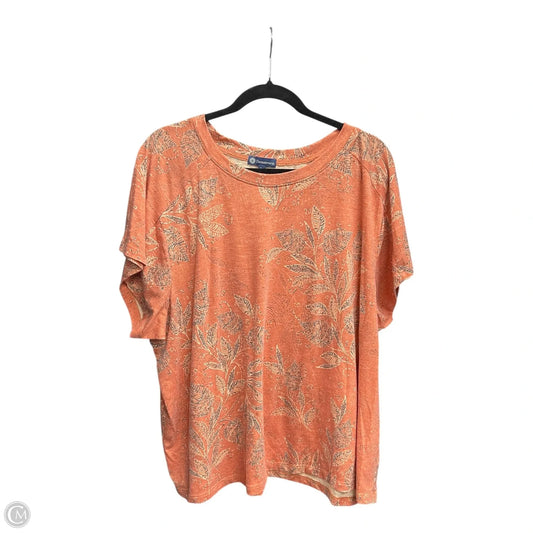 Top Short Sleeve By Democracy In Floral Print, Size: 2x