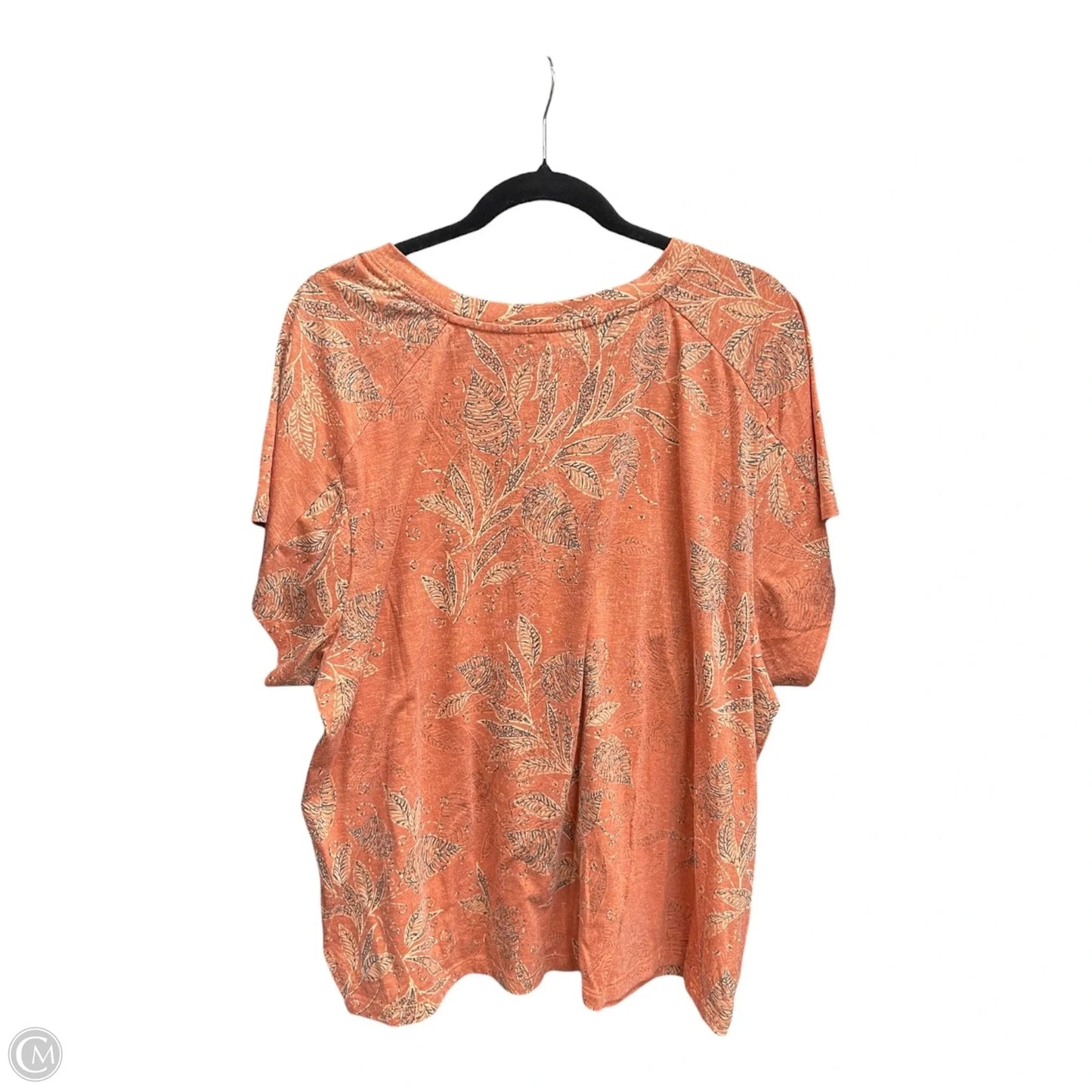Top Short Sleeve By Democracy In Floral Print, Size: 2x