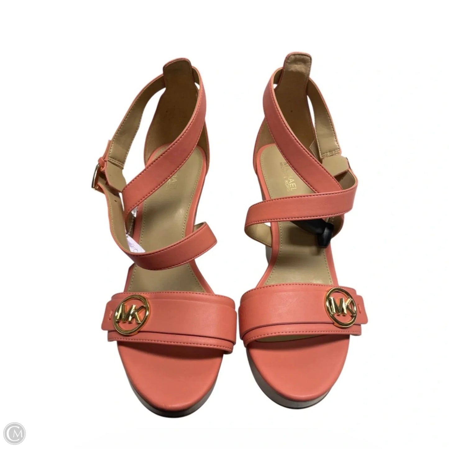 Sandals Heels Wedge By Michael By Michael Kors In Coral, Size: 8