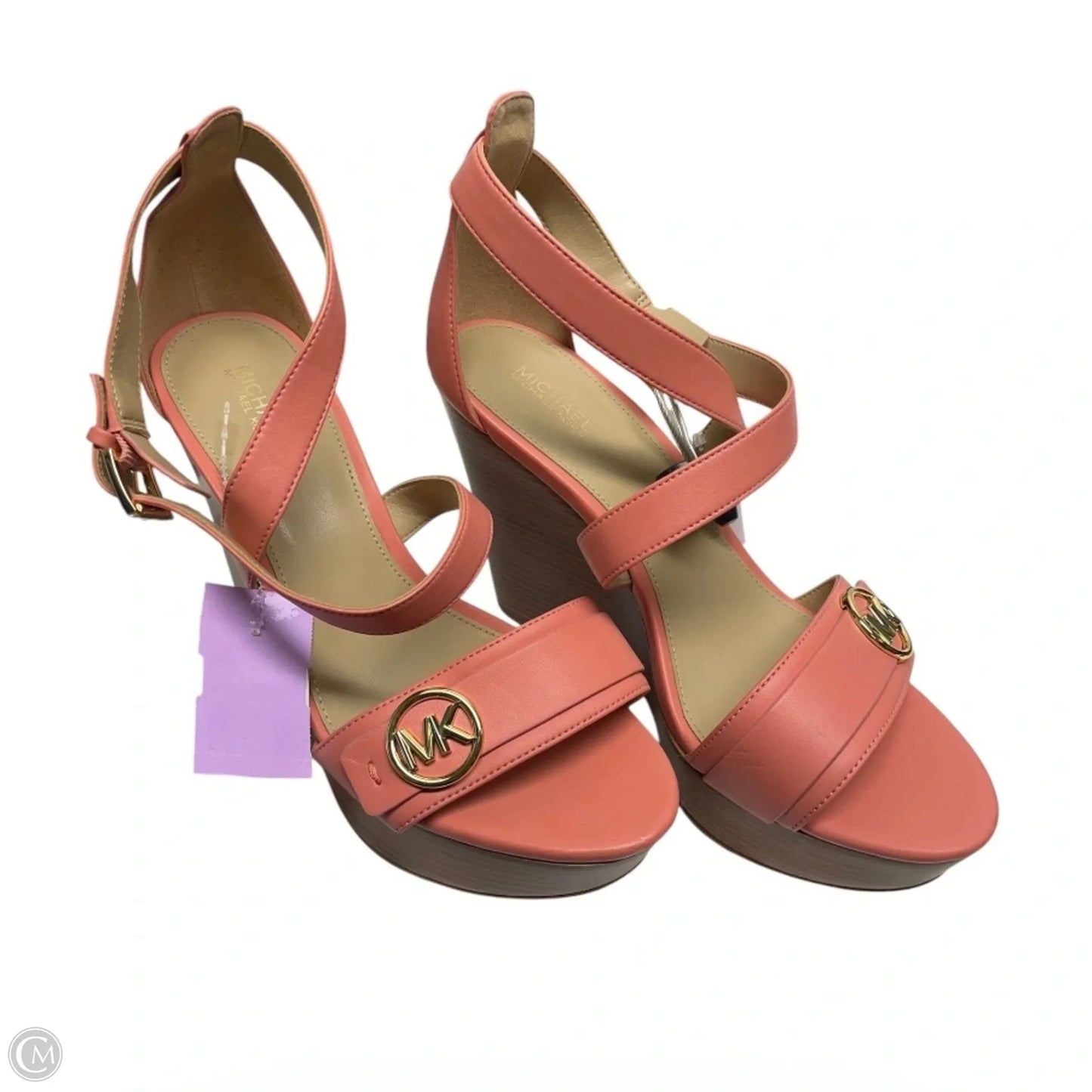 Sandals Heels Wedge By Michael By Michael Kors In Coral, Size: 8