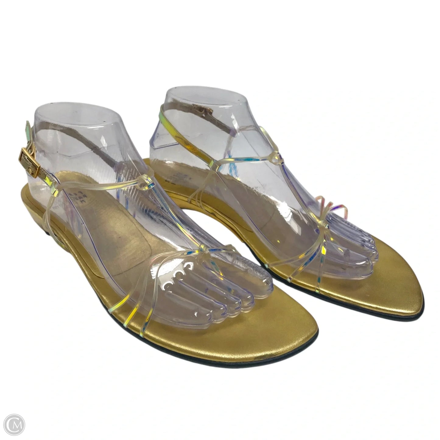 Sandals Designer By Stuart Weitzman In Gold, Size: 9.5
