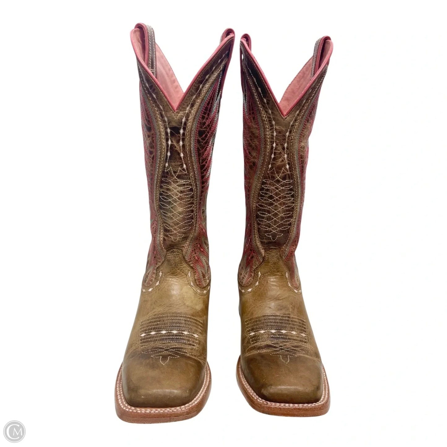 Boots Western By Ariat In Red & Tan, Size: 8.5
