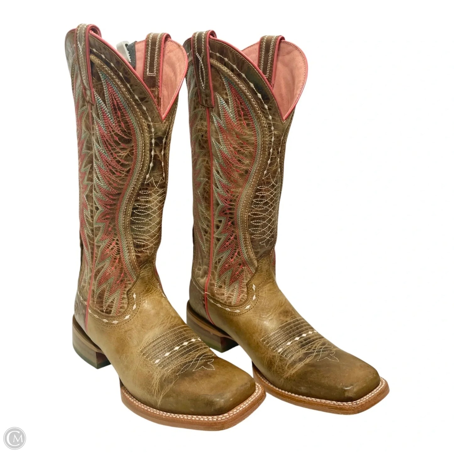Boots Western By Ariat In Red & Tan, Size: 8.5