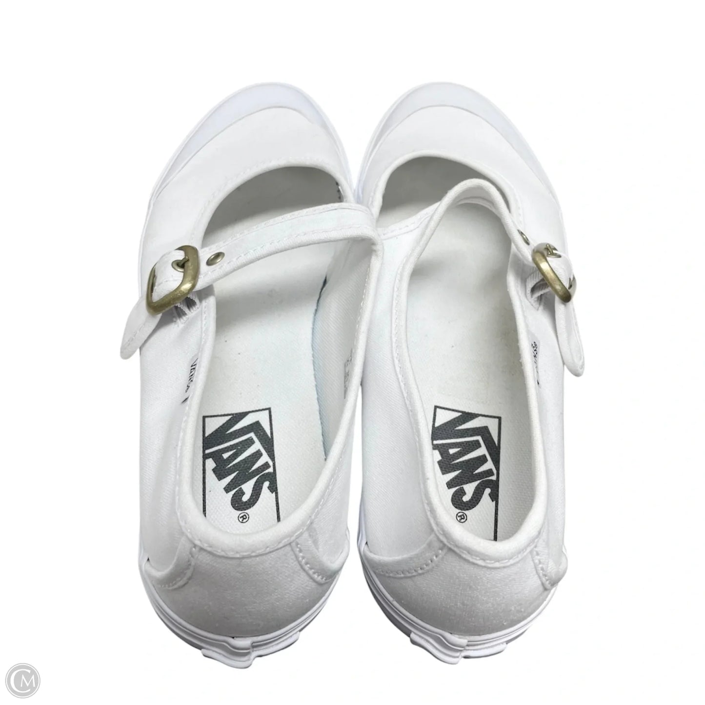 Shoes Flats By Vans In White, Size: 9