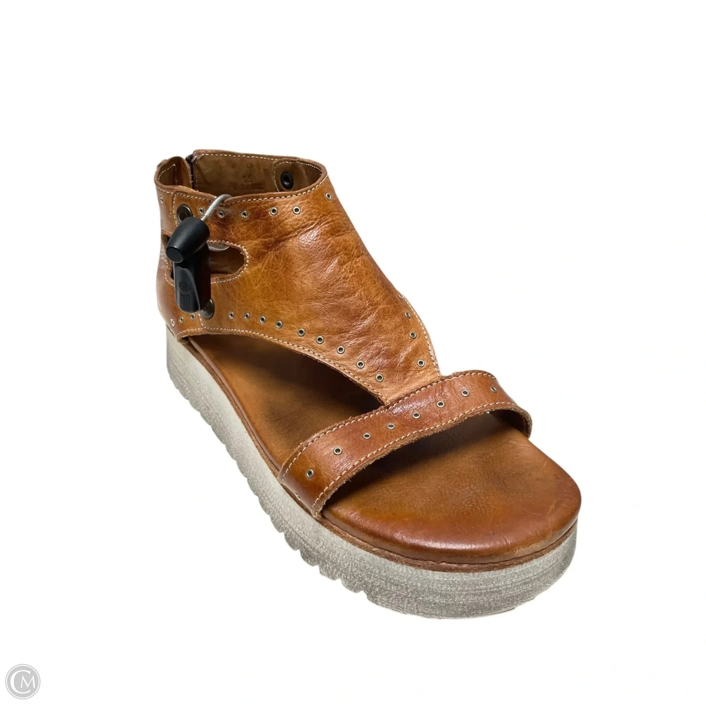 Sandals Heels Platform By Bed Stu In Brown & Cream, Size: 9.5