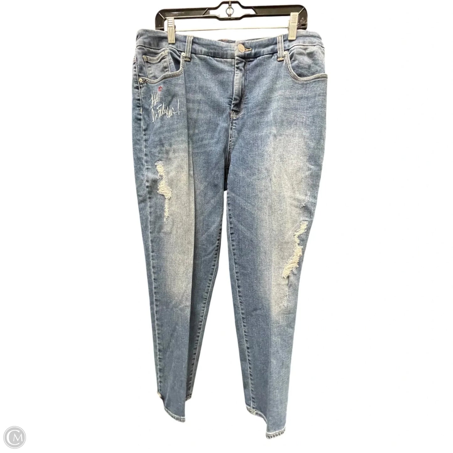 Jeans Boyfriend By Chicos In Blue Denim, Size: L