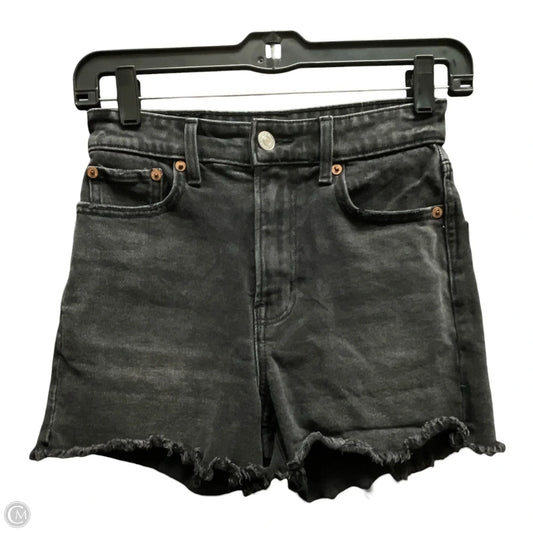 Shorts By American Eagle In Black Denim, Size: Xxs