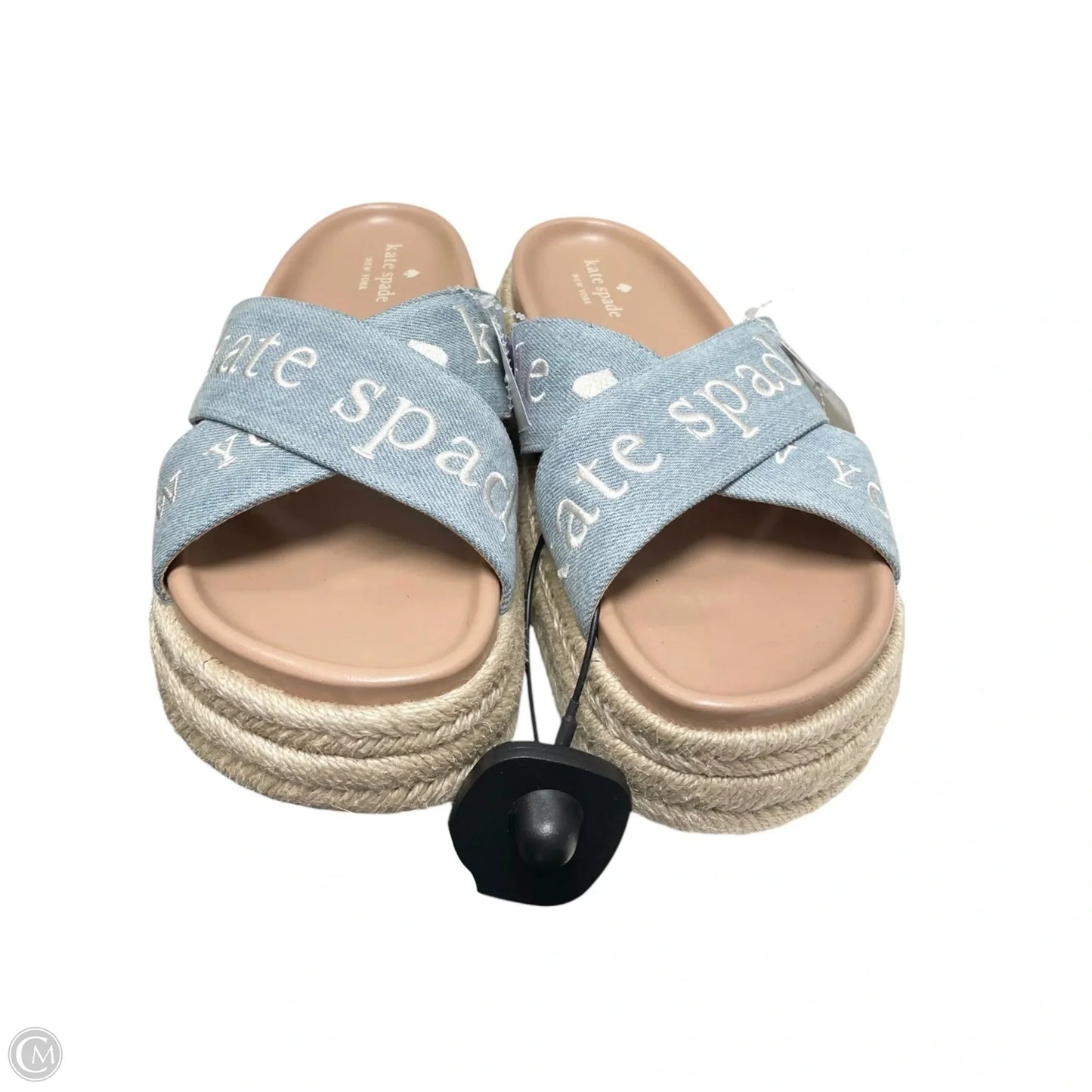 Sandals Designer By Kate Spade In Blue & Tan, Size: 9.5