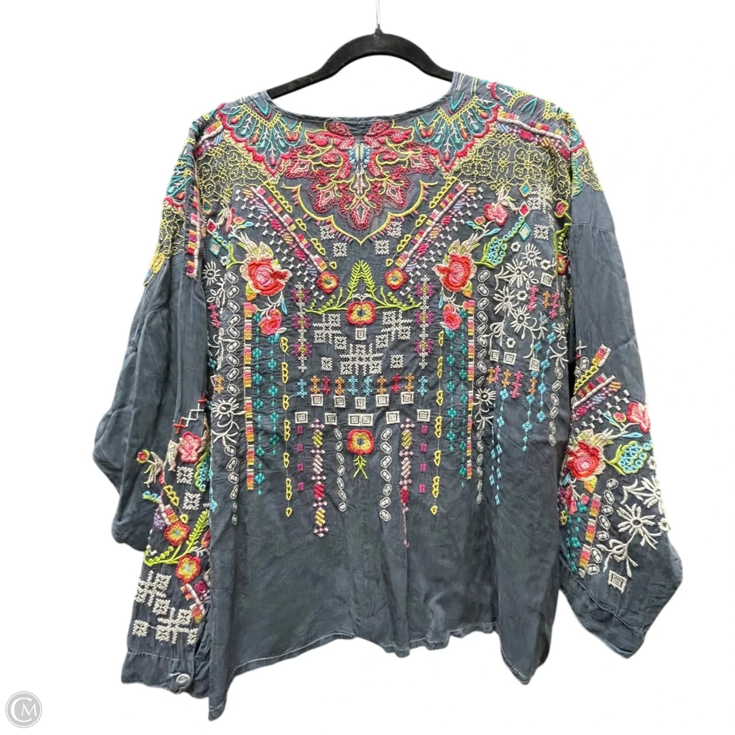 Blouse Designer By Johnny Was In Floral Print, Size: M