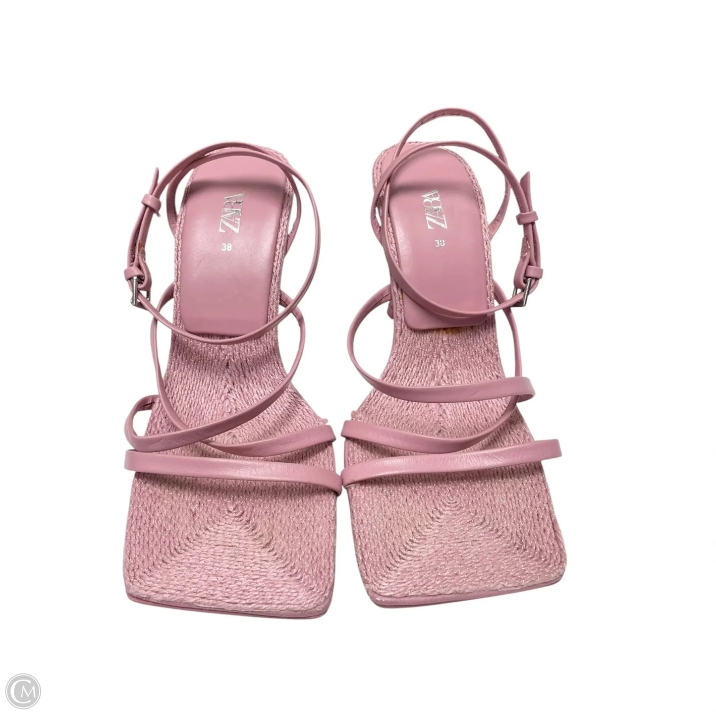 Sandals Heels Stiletto By Zara In Pink, Size: 7.5