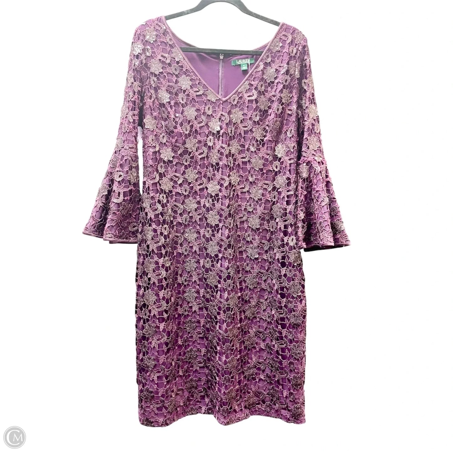 Dress Party Short By Lauren By Ralph Lauren In Purple, Size: 16