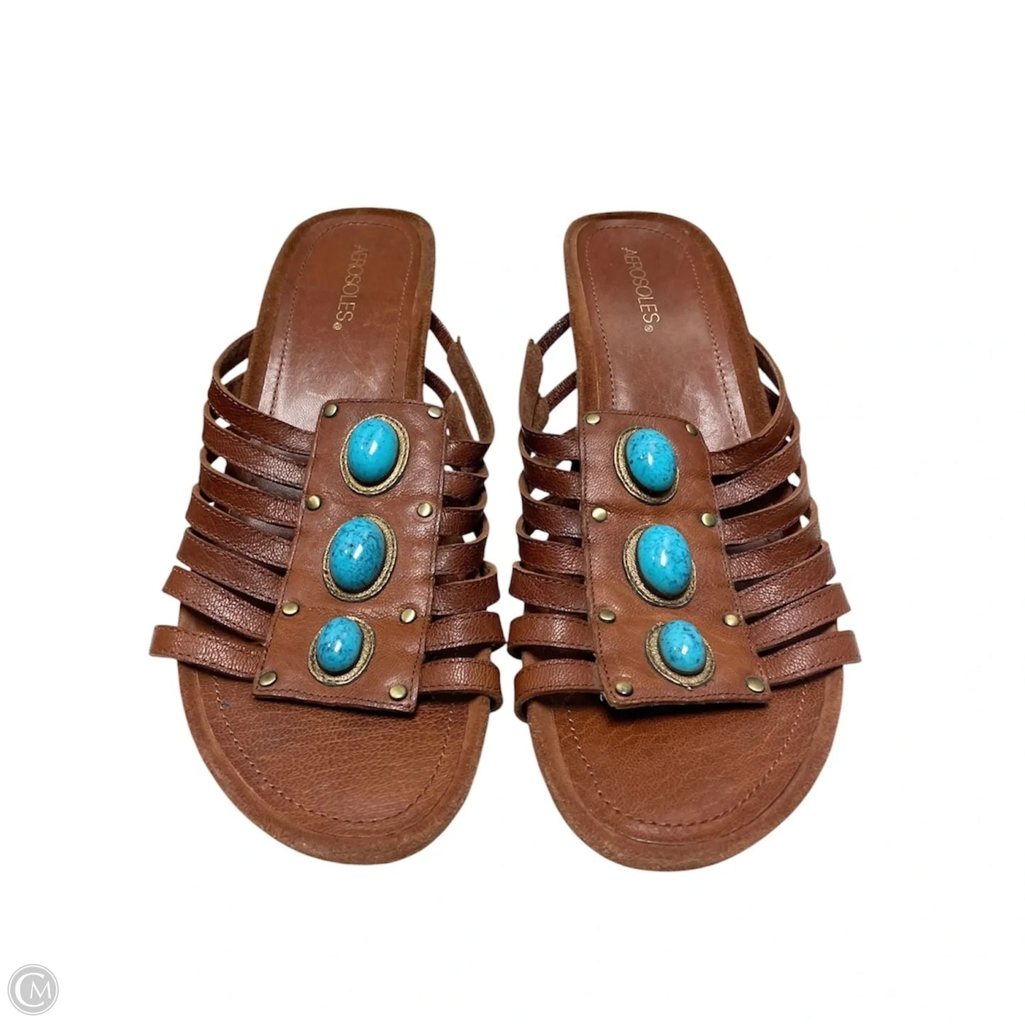 Sandals Heels Stiletto By Aerosoles In Blue & Brown, Size: 11